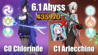 Chlorinde Aggravate and Arlecchino Melt(No Citlali) | 6.1 Abyss (Genshin)