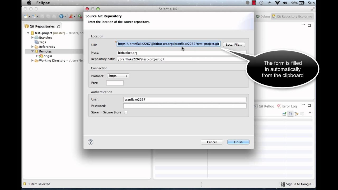 Eclipse - Create Git Remote with git