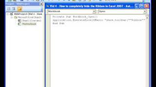 Automatically and Completely hide the Ribbon in Excel 2007 as soon as it opens - Macro
