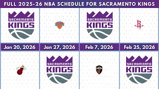Sacramento Kings | Full 2025-26 NBA Schedule