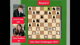 WIM Eline Roebers Destroys GM With an Immortal Queen Sacrifice in the Tata  Steel Challengers 2023 