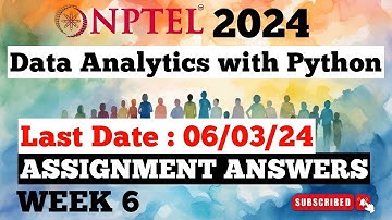 Data Analytics with Python Week 6 NPTEL ANSWERS 2024 #nptel #nptel2024 || NPTEL 2024