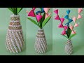 Making Decorative Flower Vase From Glass Bottle - DIY VASE - Home Decoration Ideas