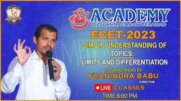 ECET-2023 | Simple Understanding of Limits and Differentiation ECET MATHEMATICS  | SREE ACADEMY