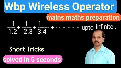 Wbp Wireless Operator Mains Maths Preparation || Short Tricks maths (Progression) .