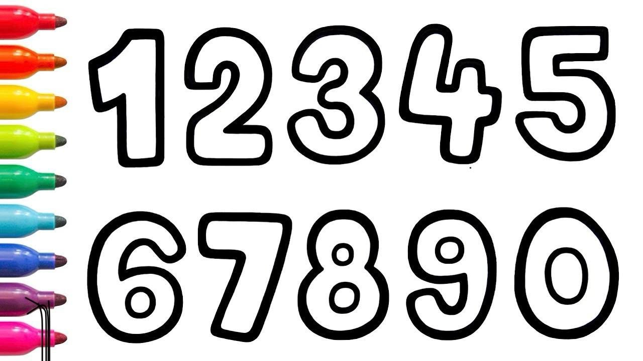 Learn Draw Numbers How To Draw And Learn Numbers | Drawing And Colouring Numbers For Kids ...