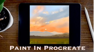 How to Draw Sunset in Procreate Tutorial | Paint with Basic Brushes| The ProArt