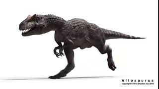 Allosaurus Running With Sound Effects-Dinosaurs Vs Humans