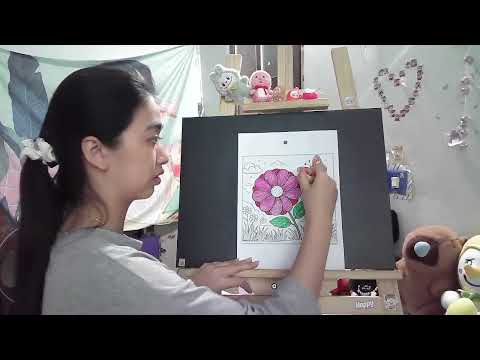Coloring page of a blooming rose