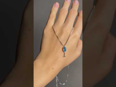 Кулон Swarovski келих на ланцюжку медична сталь родій (x210-1), видео 1