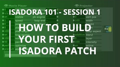 Isadora 101 - #1:  How to Build Your First Isadora Patch