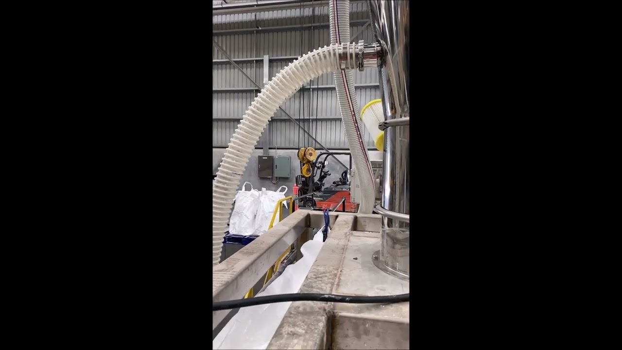 FVC 5 for Conveying Recycled Car Battery Plastic Chips to Bulk Bags  - Filquip