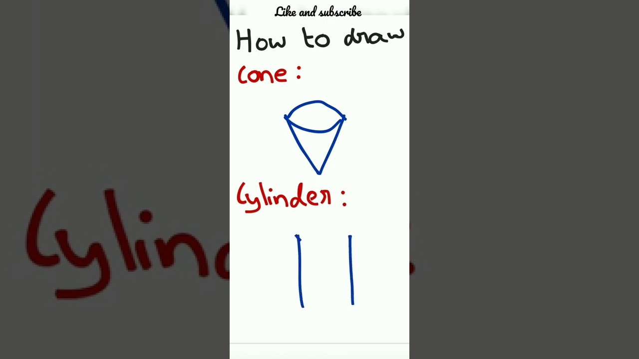 HOW TO DRAW A CONE🍦 AND CYLINDER🛢️