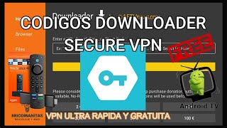 BEST DOWNLOADER CODES, CODE FOR SECURE VPN, FREE AND SUPER FAST. FOR FIRE TV AND ANDROID TV screenshot 4