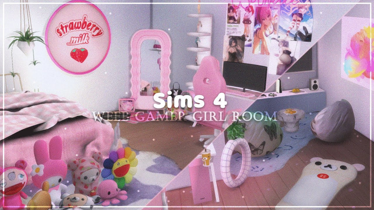 The Sims 4 ✦ Building a cute gamer girl room ☁︎
