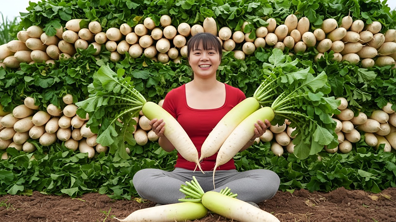 365 Days Harvesting Giant White Radish From My Farm To Sell At The Market