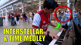 Stopping Girls Playing Hans Zimmer Interstellar & Time Piano in Public Piano | Cole Lam Resimi