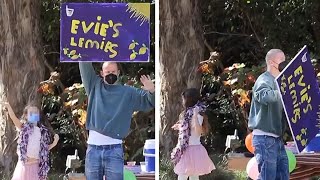 Channing Tatum Sells Lemonade With Daughter, Zooey Deschanel Buys Some