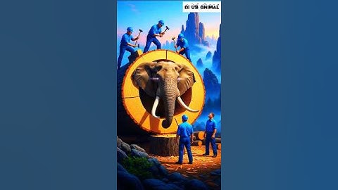 rescue elephant 🐘 from giant log #animals #funny #shorts