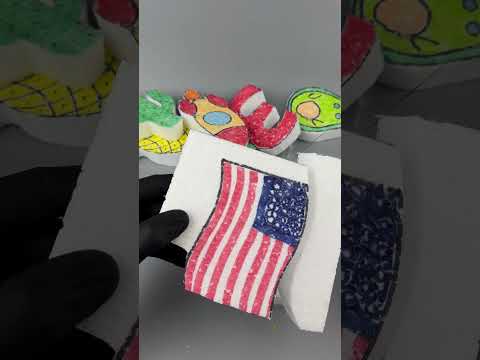 USA FLAG CHALLENGE ➡️Write Your Country and I’ll Cut It! #foam #asmr #satisfying #flagchallenge