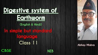 Digestive system of Earthworm in simple but standard language by Abhay Mishra Sir