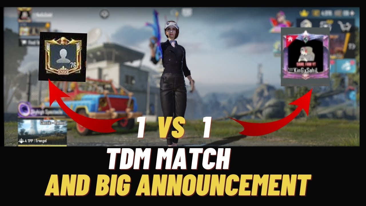 1 Vs 1 Room Tdm Match | And Big Announcement Sahil Fam YT - YouTube