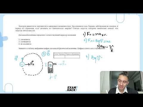 Электрон движется по окружности в однородном магнитном поле. Как изменятся сила Лоренца - №25022