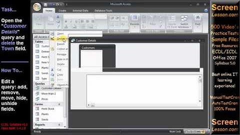 ECDL/ICDL -- Access Video Tutorial Practice Test Q. Solution