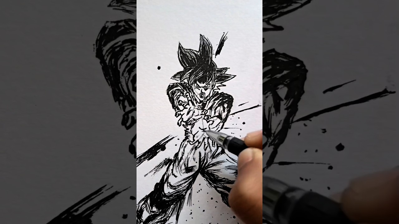 Speed drawing StickMan Son Goku ✨#shorts #anime #drawing #DRAGON