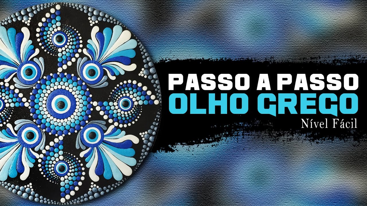 🧿PASSO A PASSO - OLHO GREGO -  MANDALA EM PONTILHISMO (NÍVEL FÁCIL) - ARTE DESPOJADA