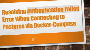 Resolving Authentication Failed Error When Connecting to Postgres via Docker-Compose