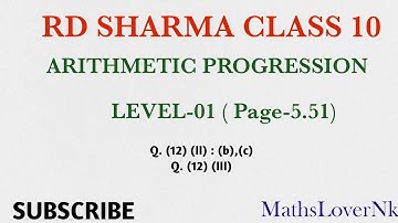 RD Sharma solutions ( Class - 10 Arithmetic Progression  Level-01) with MathsLoverNk