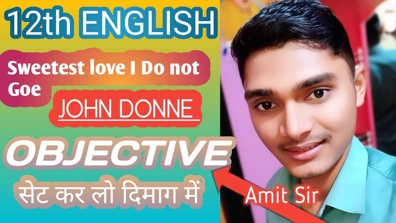 Class 12th English Sweetest love ,I Do not Goe Objective 
