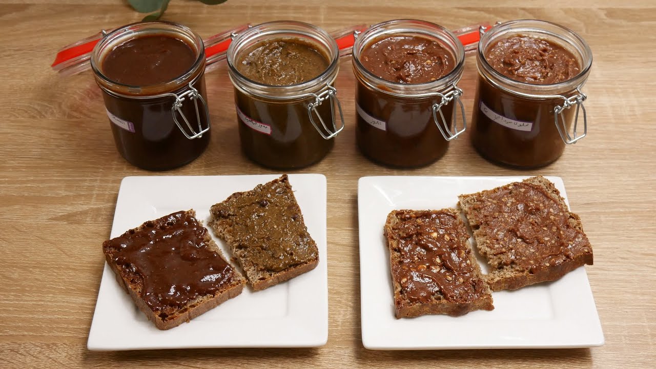 4 وصفات 😋بديل نوتيلا الصحي لدهن خبز الصباح غنية بالفيتامينات💪 تعجب الصغار والكبار ❤