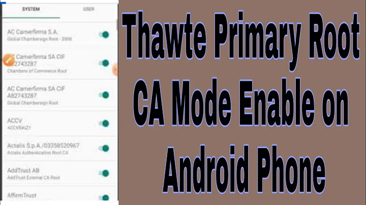 Thawte Primary Root CA Mode Enable on Android Phone