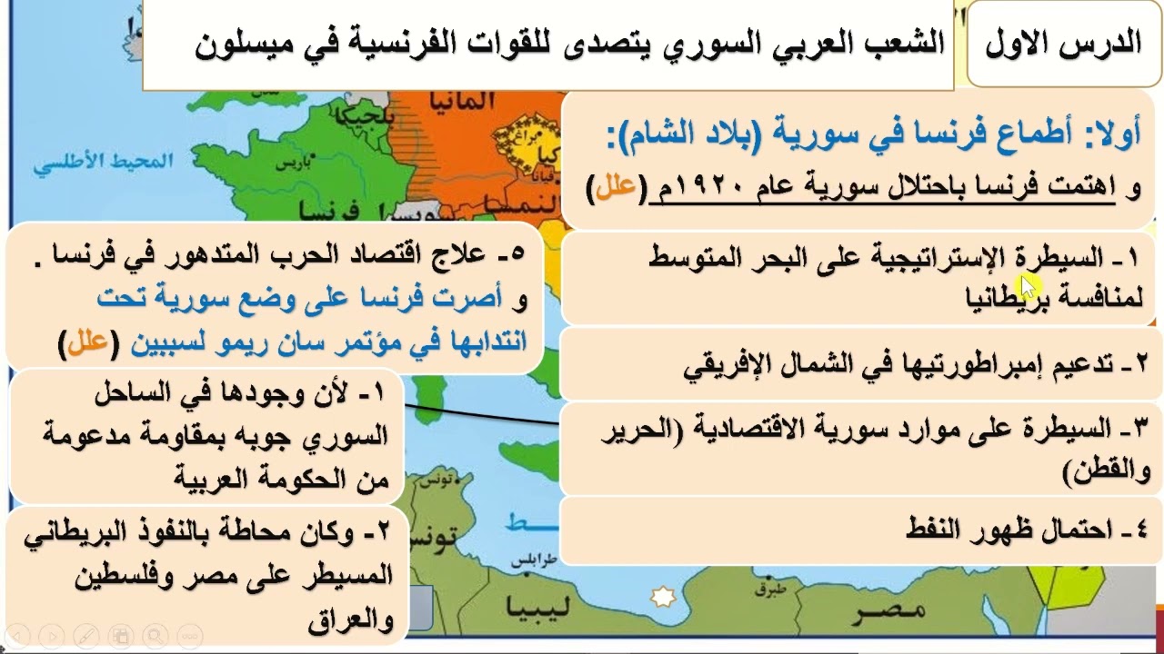 الشعب السوري يتصدى للفرنسيين في ميسلون جزء 1