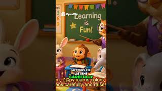 Zippy Zebra’s Fun Classroom Adventure 🦓 | Colors, Numbers &amp; Letters for Kids #Shorts