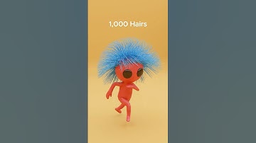 100 Vs 50,000 Hair Simulation In Blender #blender #simulation #3danimation
