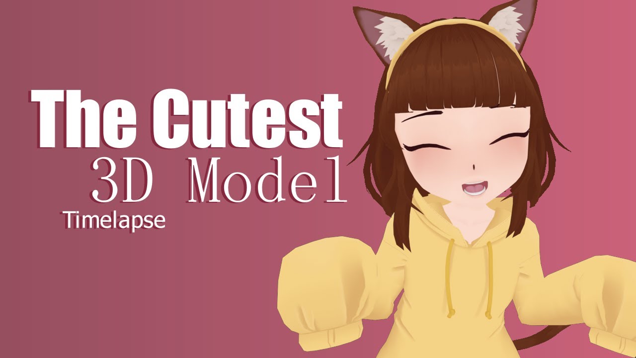 Smol Neko Girl 3D Commission Timelapse