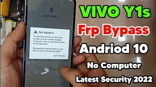 Vivo Y1s (2015) Frp Bypass Android 10 | Google Account Remove Without Pc | New solution 100%