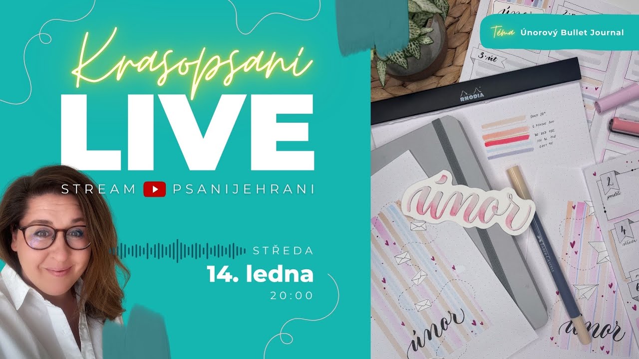 Únorový Bullet Journal | valentýnská nálada v pastelových tónech