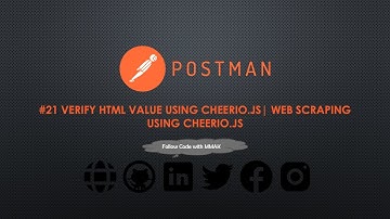 #21 Verify HTML Value Using cheerio.js | Web Scraping Using cheerio.js | Postman | Code with MMAK
