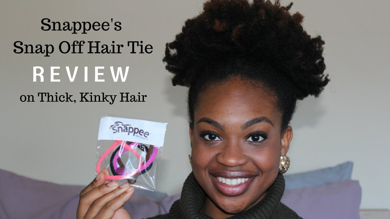 Snappees Snap Off Hair Tie Review On Thick Kinky Hair YouTube