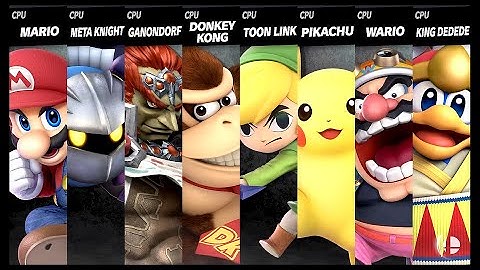 Mario VS Meta Knight VS Ganondorf VS Donkey Kong VS Toon Link VS Pikachu VS Wario VS King Dedede