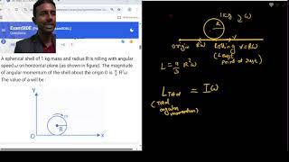 JEE MAIN PYQ: q 18 angular momentum of rolling hollow shell about origin