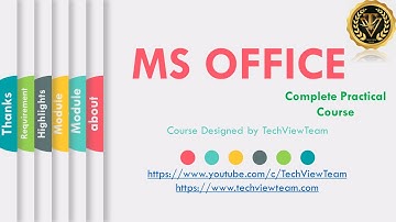 #1 MS OFFICE Full Practical Course Intro | MS OFFICE COURSE | TechView Team