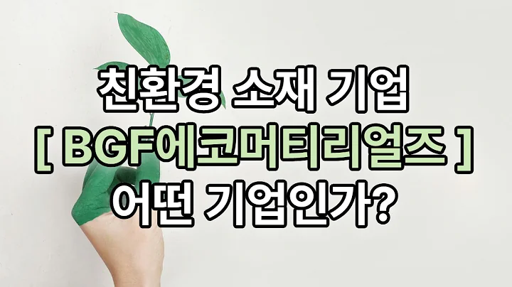 BGF에코머티리얼즈, 친환경 소재 전문 기업의 사업 구조 분석