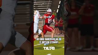 DAY 64: Bellville QB Knox Bauerschlag finds TE Bryson Stewart WIDE OPEN for the TD‼️