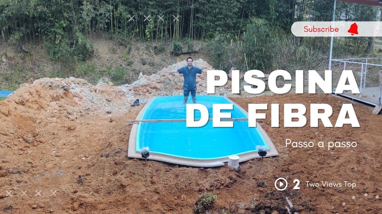 Piscina de fibra - Chácara container Ep. 36 - Instalação Piscinas Henrimar