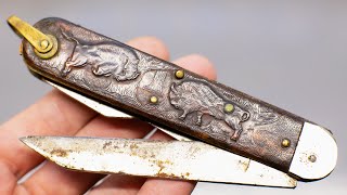 Old rusty pocket knife restoration. Knife of the 1960s